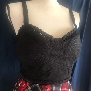 NWT Black Snakeskin Print Crop Top Bralette Medium